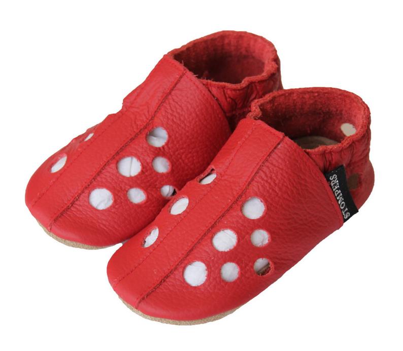 Red Baby Sandals Toddler Sandals Soft Sole Shoes Leather