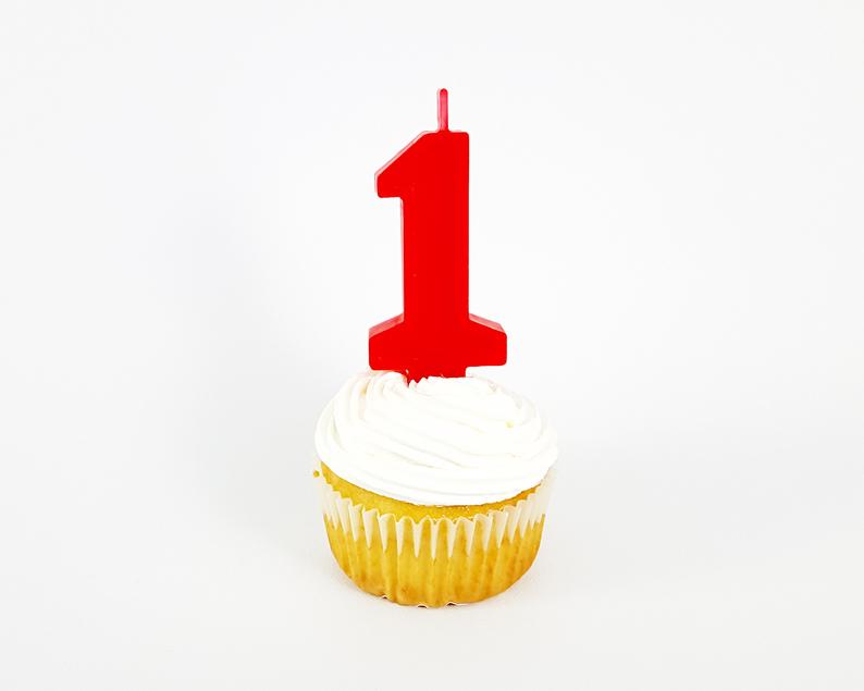 Red Birthday Number Candle