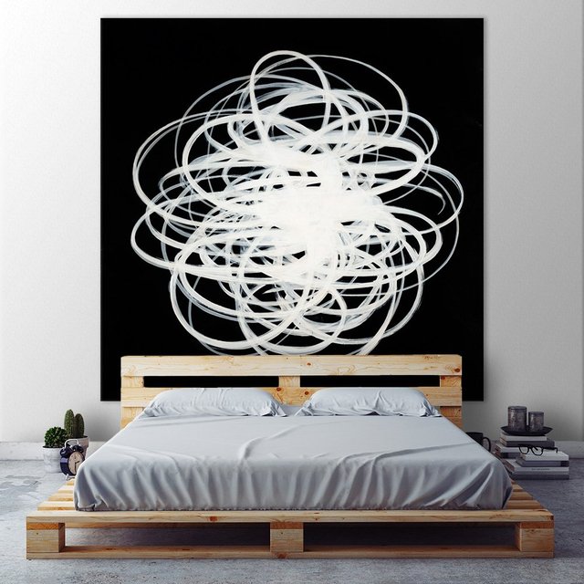 Scribbles I. Giant Abstract Art Print on Canvas