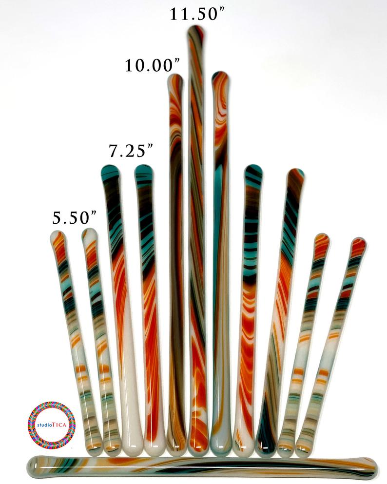 Southwest  Handmade Glass Swizzle Stirring Sticks Java