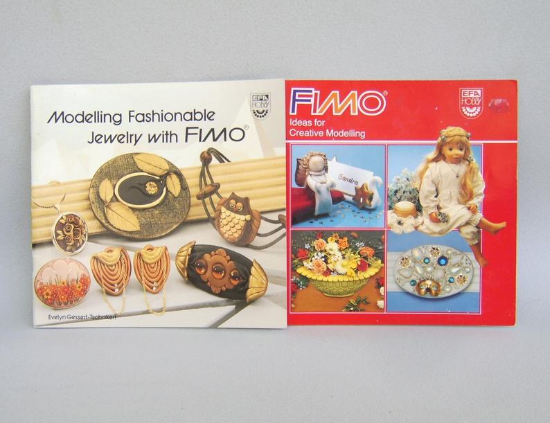 Vintage Fimo Polymer Clay Book Lot Jewelry Sculpture