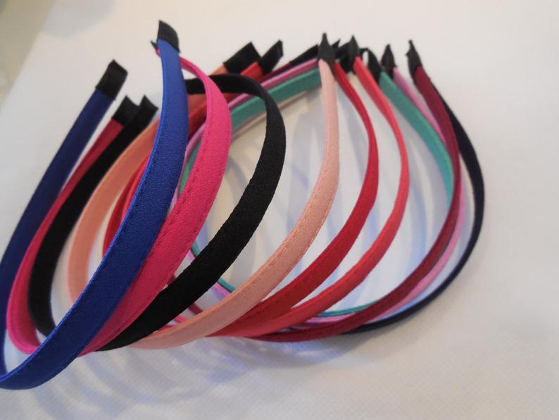 Women Plain Alice band headband fabric wrapped hair head band