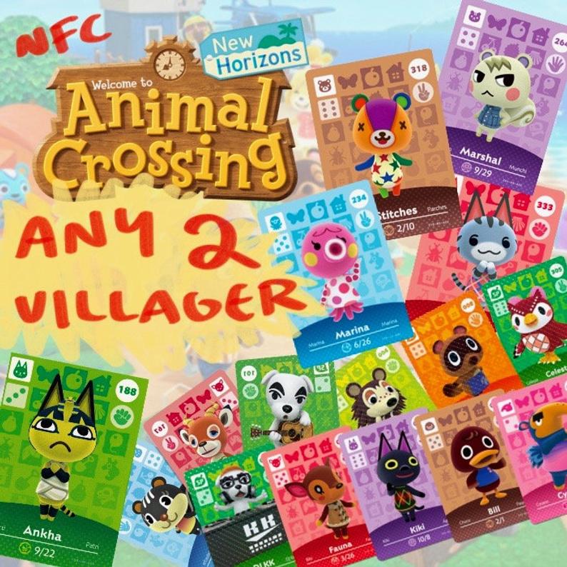 ANY TWO Animal Crossing Amiibo NFC Tag