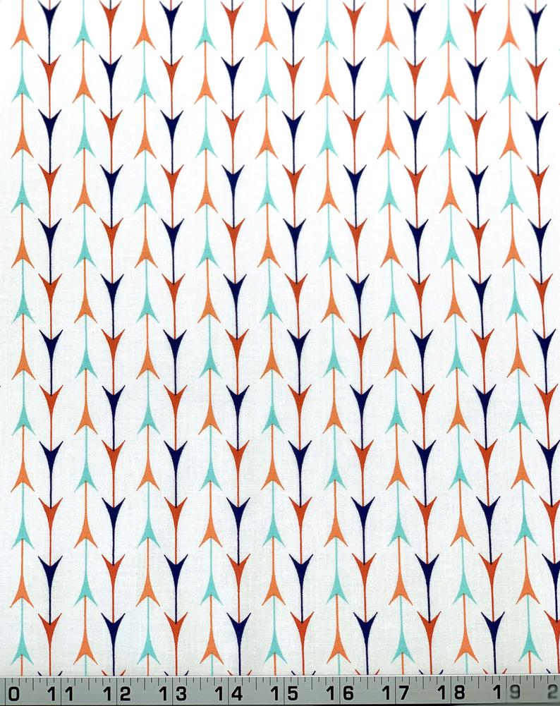 Arrows fabric baby boy or girl fabric arrows on a white