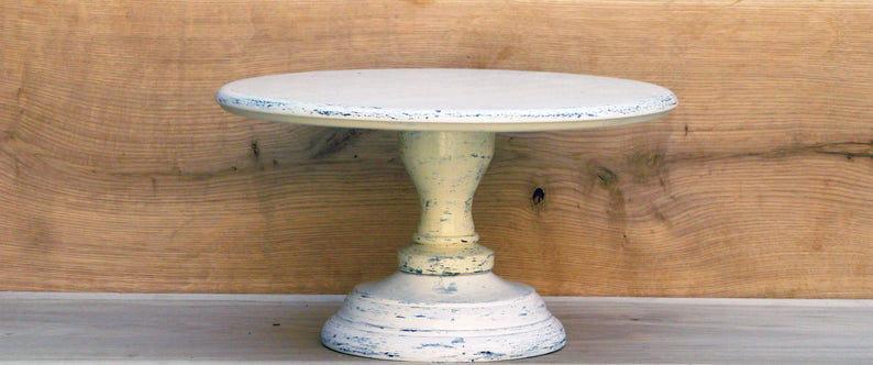Cake stand 18 inches shabby wedding decor 16 inches distressed