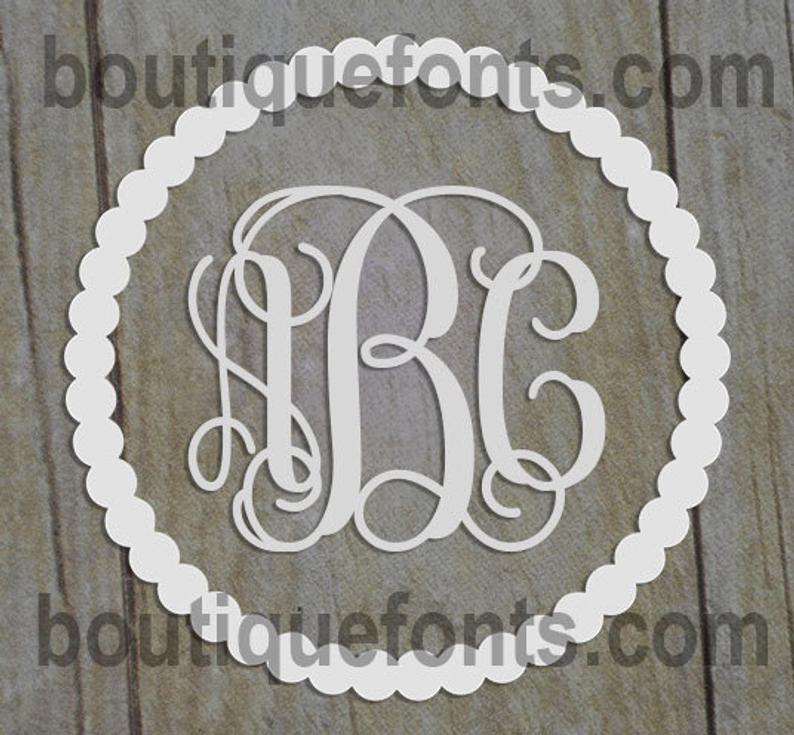 Pearl Monogram Frame SVG Silhouette Studio Cut File