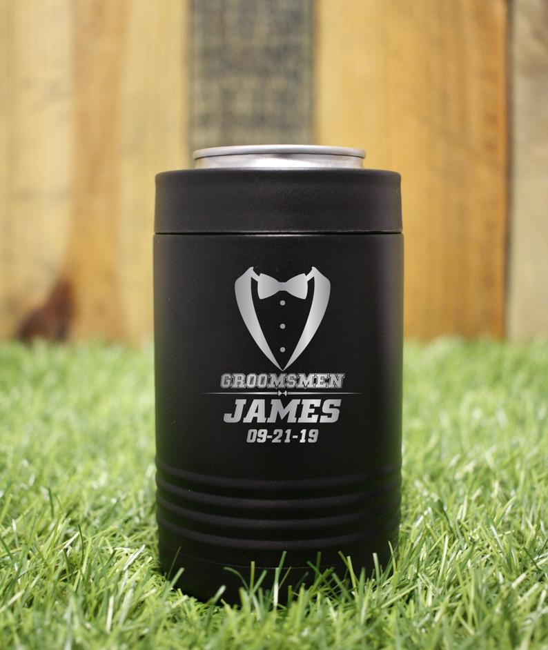 Set of 7 Groomsmen Gifts Bridal Party Gifts Custom Can