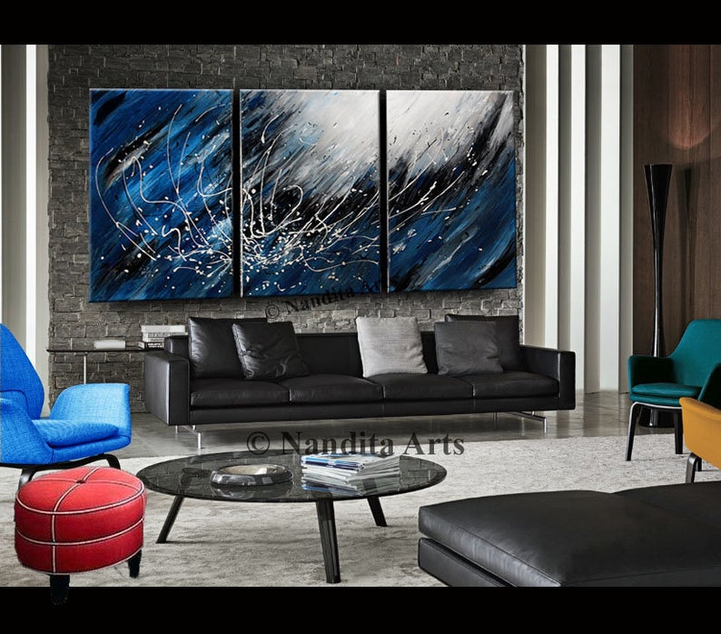Abstract Blue Art Storm Color Blue Painting Cool Tone Blue