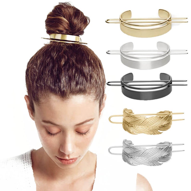 Alloy Round Top Hair pins Bun Cage Minimalist Bun Holder Cage