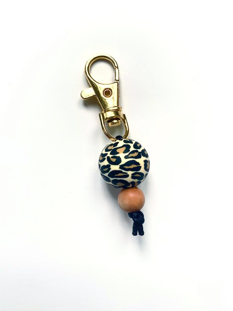 CHARMS // Leopard print book bag zipper pull purse charm