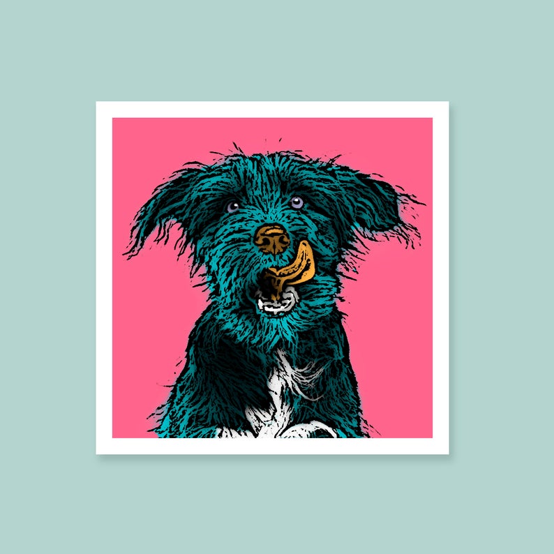 Custom pet portrait. dog portrait from your photos. Andy