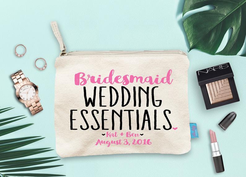 Essentials Bridesmaid Makeup Bag Wedding Day Makeup Bag
