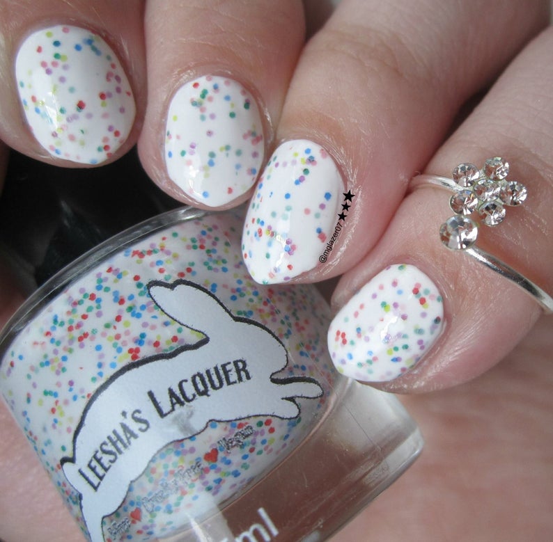 Fruity O's Cereal  White Crelly Indie Nail Polish