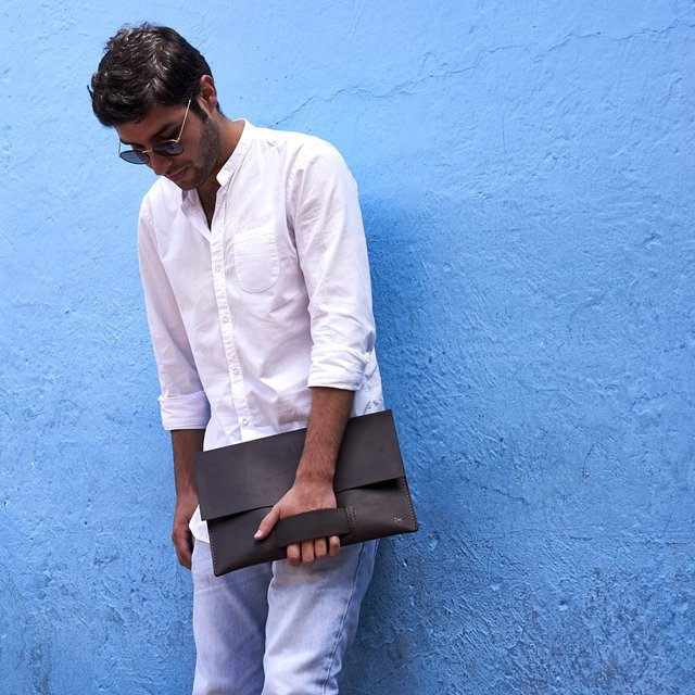 Marron Leather Walker Macbook Case