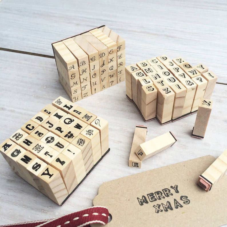 Miniature alphabet stamp set  Alphabet stamps  Make your own