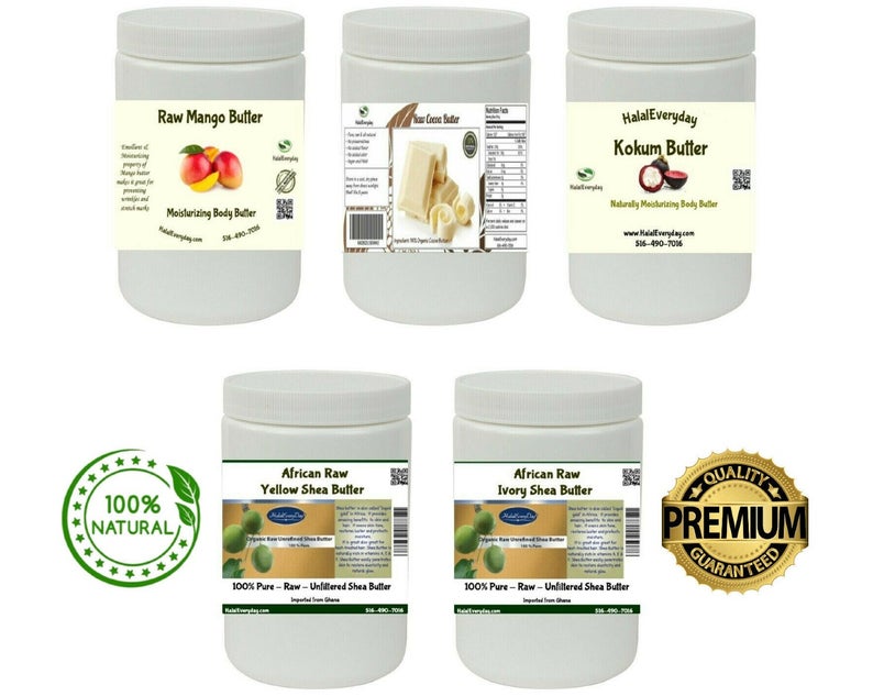 Raw African Shea  Mango  Cocoa  Kokum Butter 100% Organic