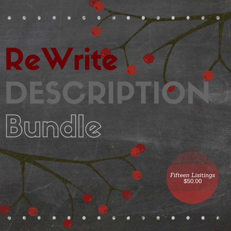 Rewrite Description Writing  Bundle  Listing Description