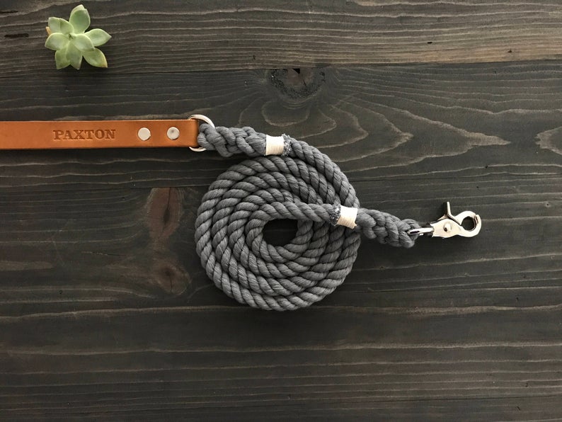 Single Color Dog Leash Solid Color Dog Leash with Leather