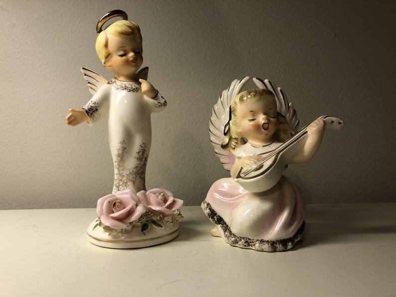 A set of vintage angels RARE by LEFTON  and NORCREST Easter