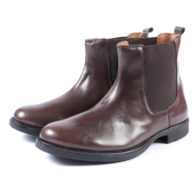 Aspele Mens Brown Leather Chelsea Ankle Boots