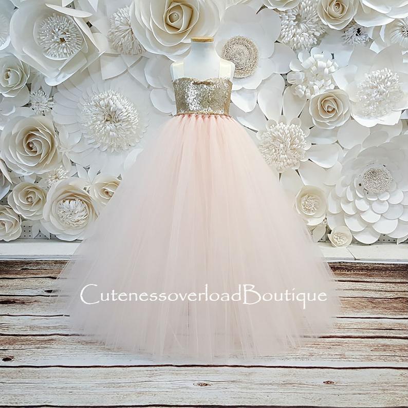 Blush Pink Flower Girl Tutu Dress-Blush Tutu Dress-Blush