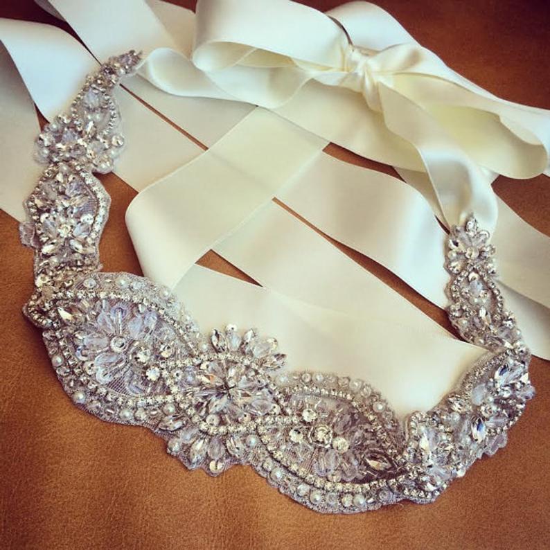 Bridal Rhinestone Sash Wedding Crystal Belt