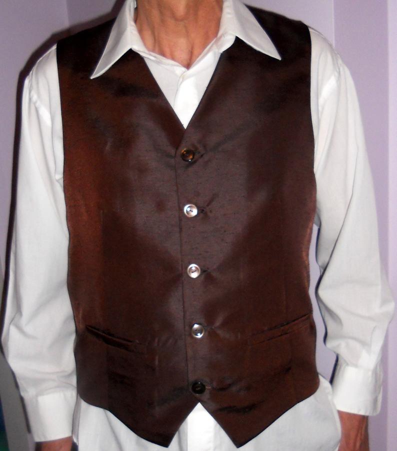 Chocolate brown men’s vest size XL classic formal mens