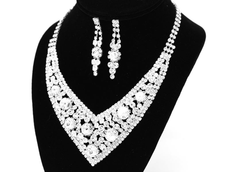 Crystal Bridal Necklace Set Crystal Wedding Necklace Crystal