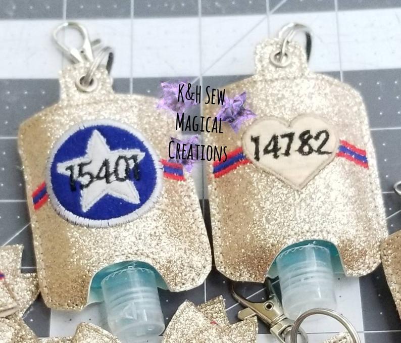 DPS hand sanitizer holder keychains.