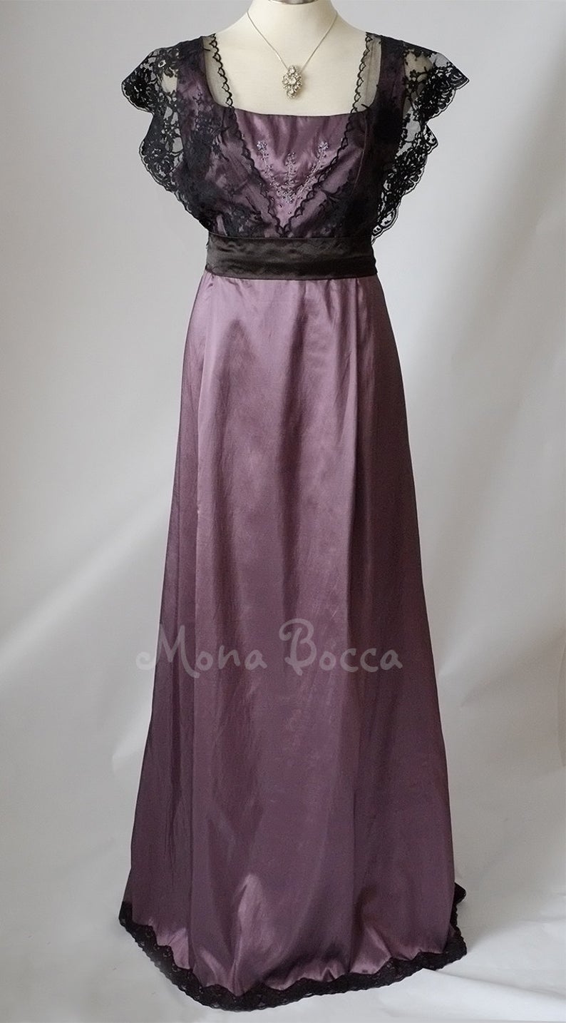 Edwardian dress Downton Abbey Purple amethyst dress Edwardian