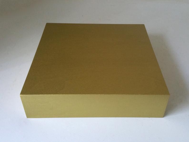 Gold Display Riser 12 x 12 x 3 Plinth Display Flower