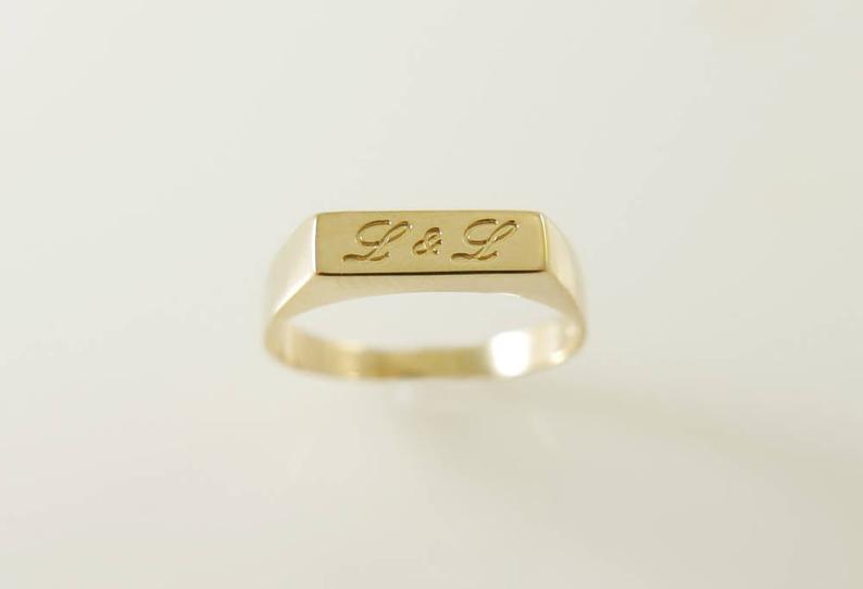 Gold name ring. Personalized name ring. Word ring. Name gold