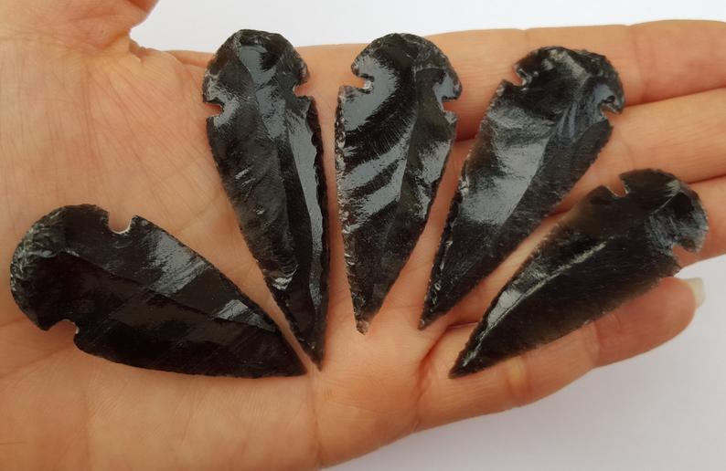 Large Black Obsidian Arrowheads  Arrow Heads  Jewelry