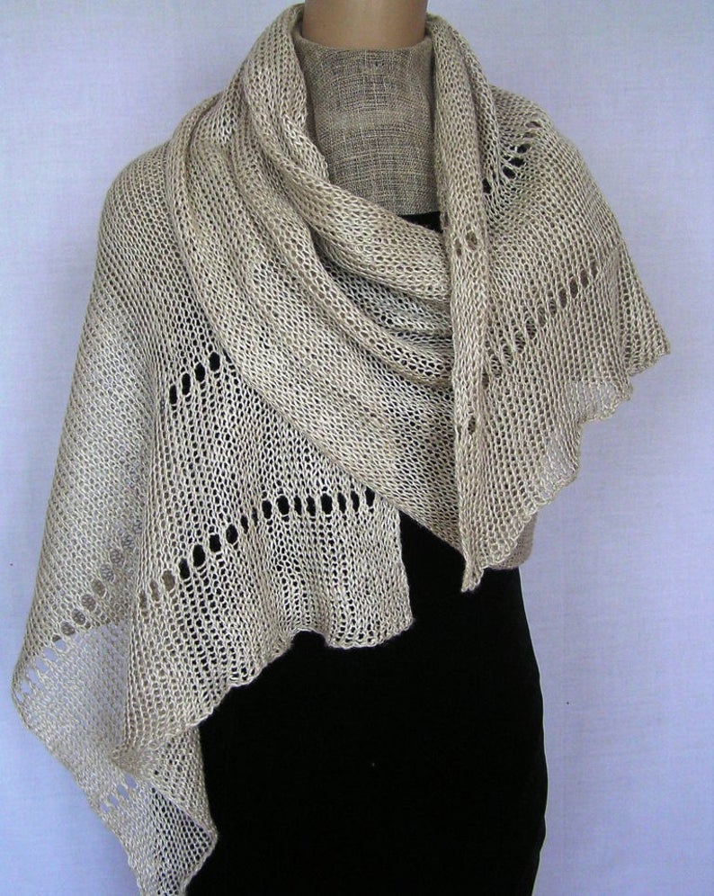 Natural Linen Shawl  Wedding Shawl pure Linen Wrap  Linen