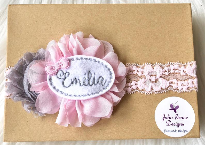 PERSONALIZED Name Headband Custom Headband Baby Hair Bow