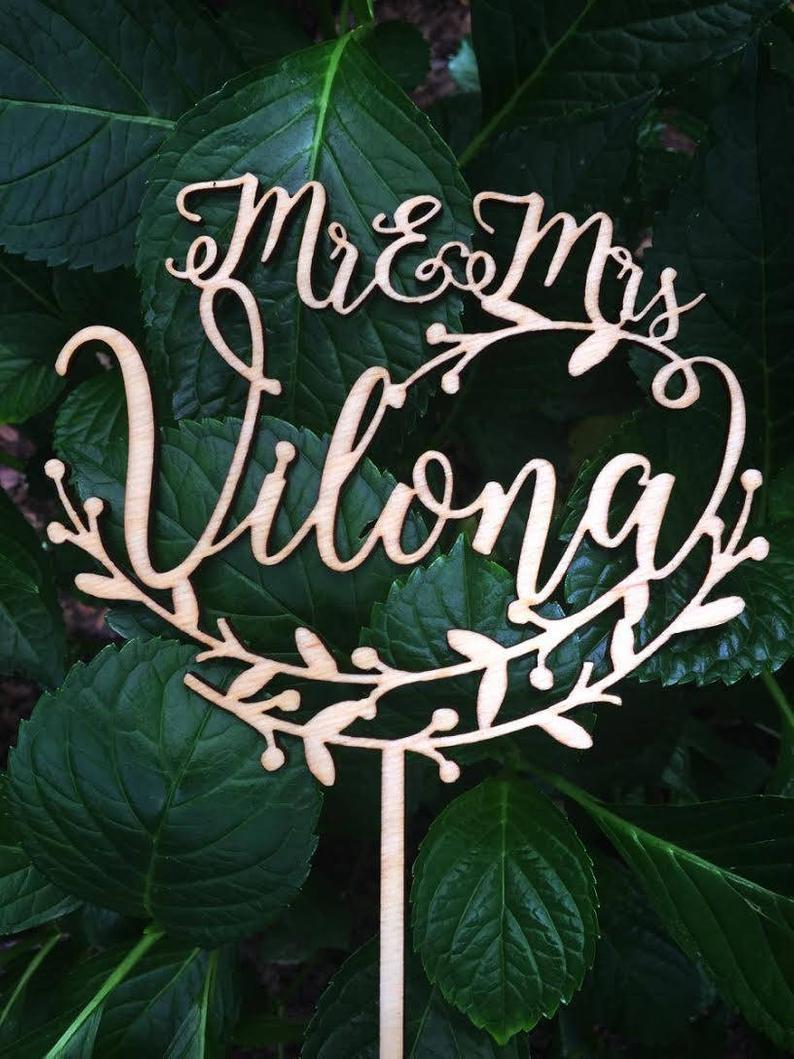 Personalized MR&MRS Wedding Cake Topper Wedding Cake Decor