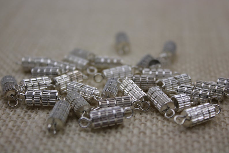 Silver Plated Barrel Clasp 10 Pieces