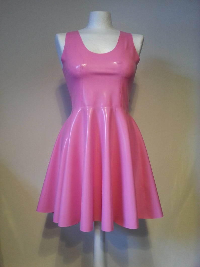 Sleeveless Latex Swing Dress