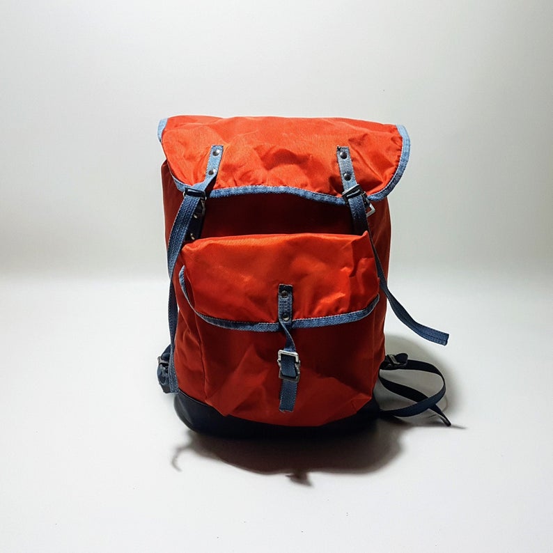 Vintage Backpack / Hiking Backpack / Rucksack / Retro / Red /
