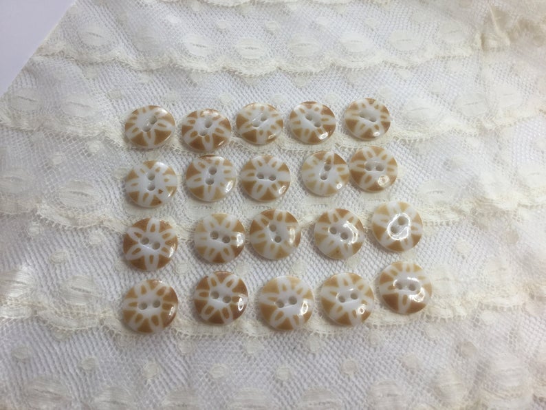 Antique China Stencil Buttons. Lot of 20 Buttons 5/8