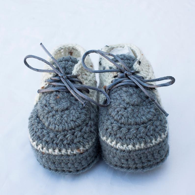 Boy Grey Shoes Boy Shoes Crochet Boy Shoes Baby Boy Shoes