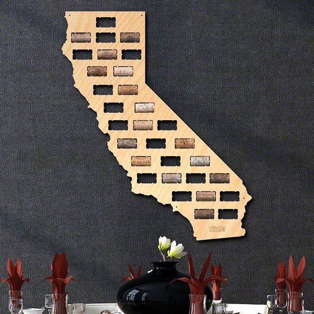 California Wine Cork Map