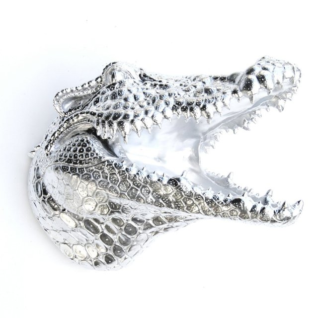 Chrome Alligator Head Wall Mount