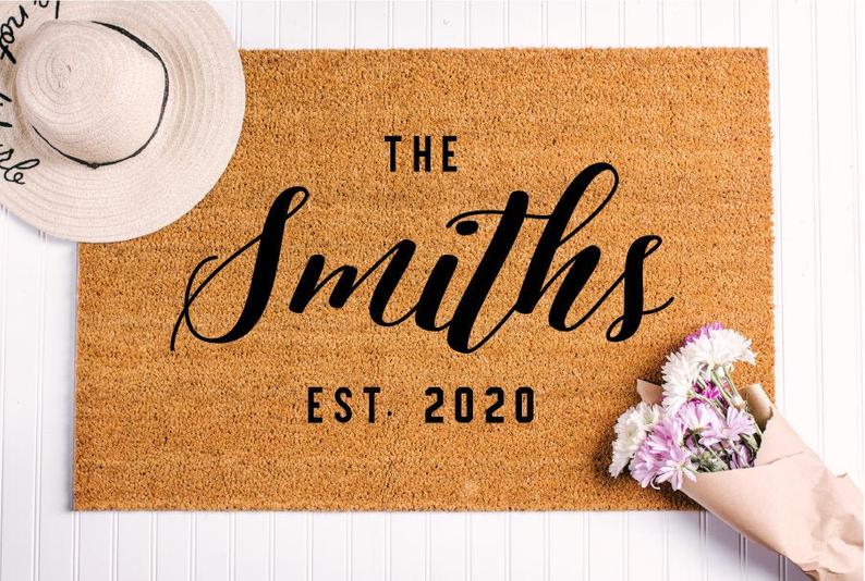 Closing Gift Idea Personalized Last Name Doormat Custom