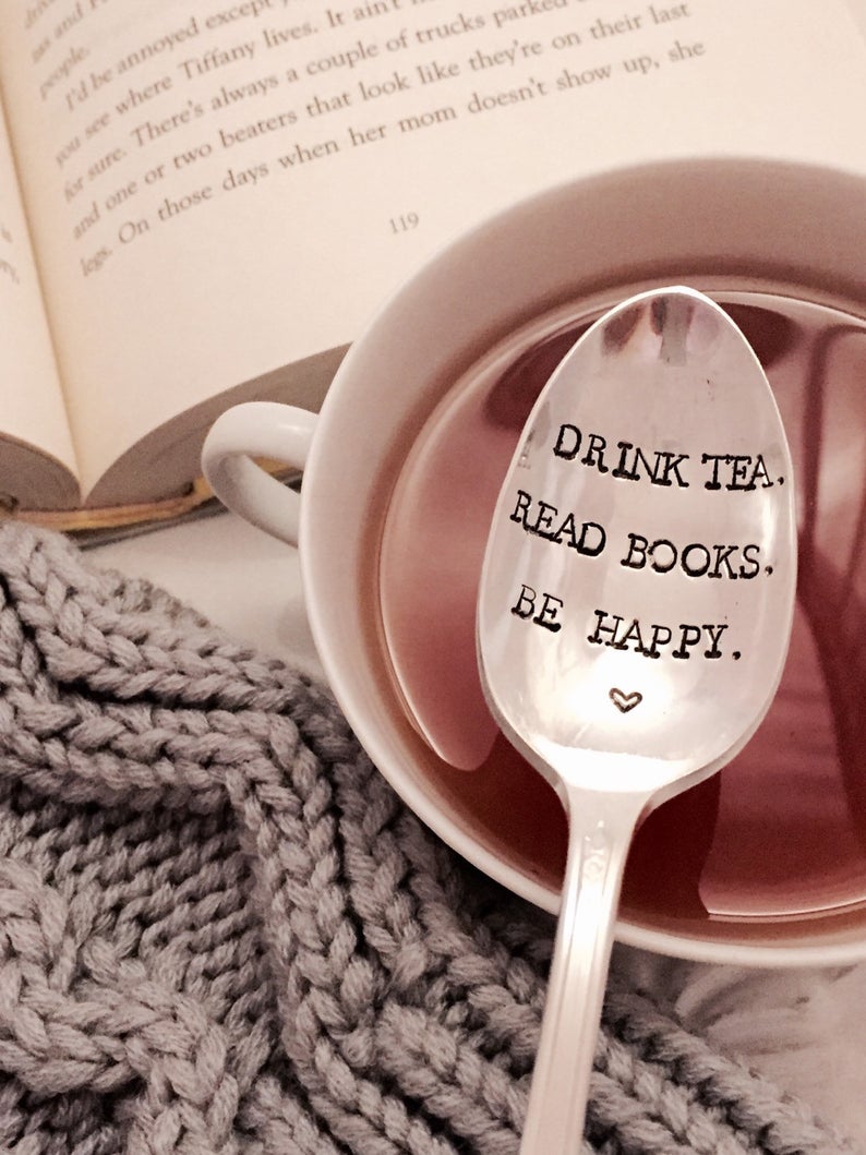 Drink Tea Read Books Be Happy tea lover gift book lover