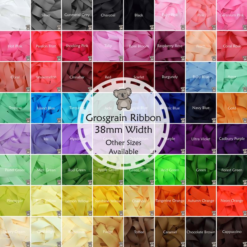 Grosgrain Ribbon 1 3 or 5 Metre Cut of 38mm  1 1/2 in