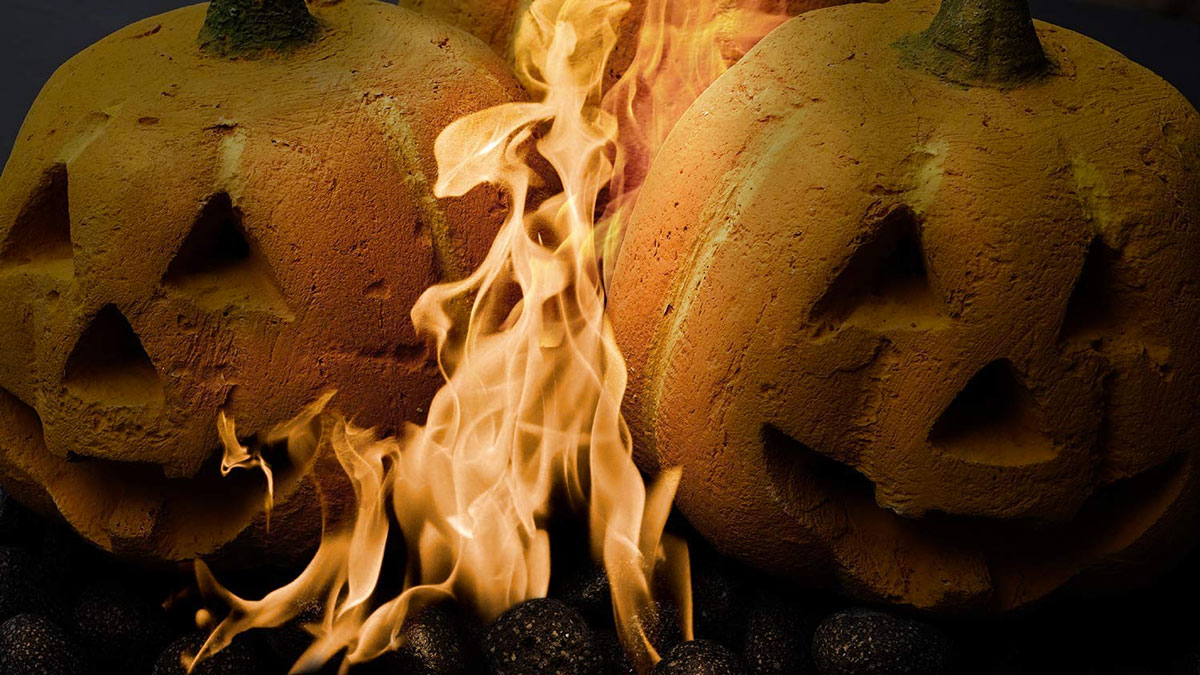 Jack-o’-Lantern Fire Pit & Fireplace Logs