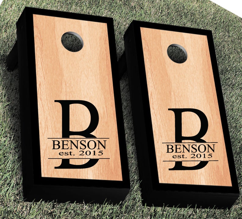 Monogram Wedding Cornhole Decals  Custom Wedding Signs &