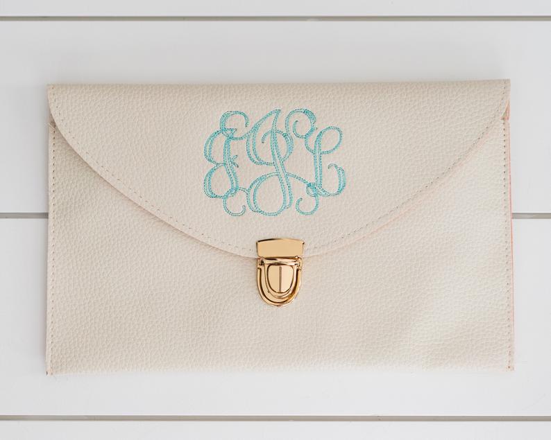 Monogrammed Envelope Clutch // Monogram Clutch