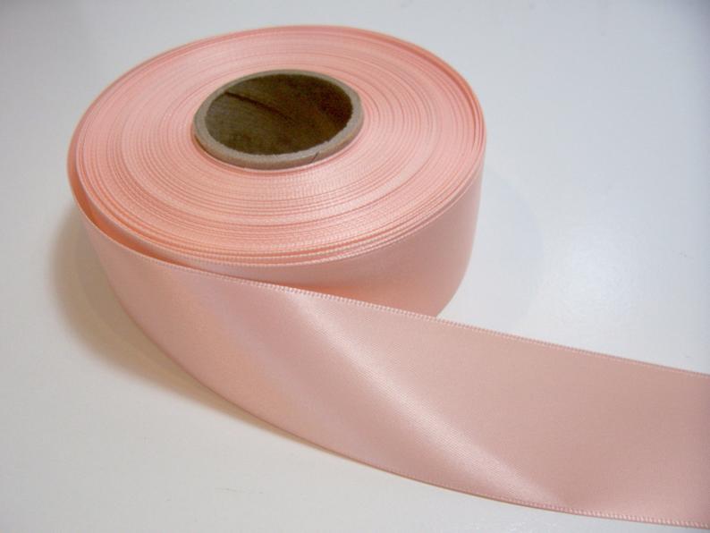 Peach Ribbon Offray Petal Peach Double-Faced Satin Ribbon 1